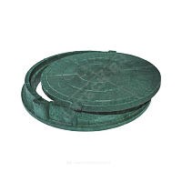 Люк полимер зелёный (легкий) круглый Сантехкомплект
