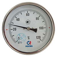 Термометр биметаллический Дк100 осевой 120С БТ-51.211 Росма
