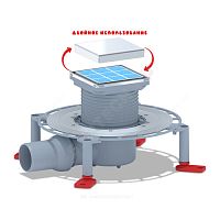 Трап регулируемый с гидрозатвором+механический сухой затвор нержавеющая сталь, под плитку 100х100мм горизонтальный выпуск АНИ Пласт